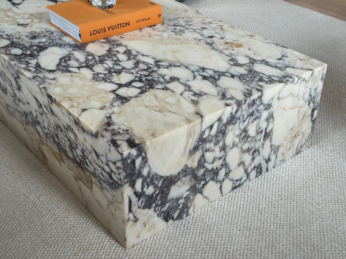 Cube low sofabord 120x65, Amarante marmor